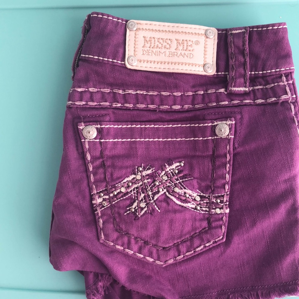 Purple Miss Me Shorts